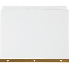 Staples Large Tab Write-On Dividers, 8-Tab Set, White, 4/pack