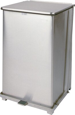 Non-Magnetic Stainless Steel Step Can; 40-Gallon, w/Retainer Band, w/Wheels