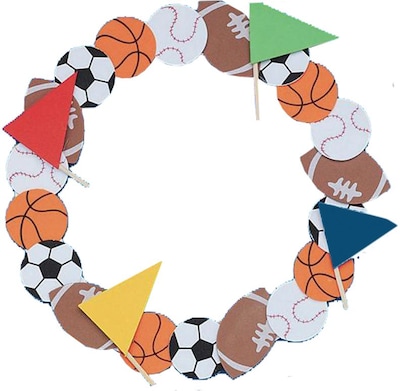 Craft Express Sports Wreath Craft Kit, 12/Pack