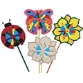 Craft Express Butterfly, Flower and Ladybug Pinwheels Craft Kit, 12/Pack (CE4009)