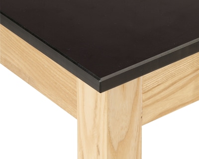 National Public Seating Wood Science Table, Phenolic Series Rectangular Science Table, 24" x 54", Black/Ashwood (SLT1-2448P)