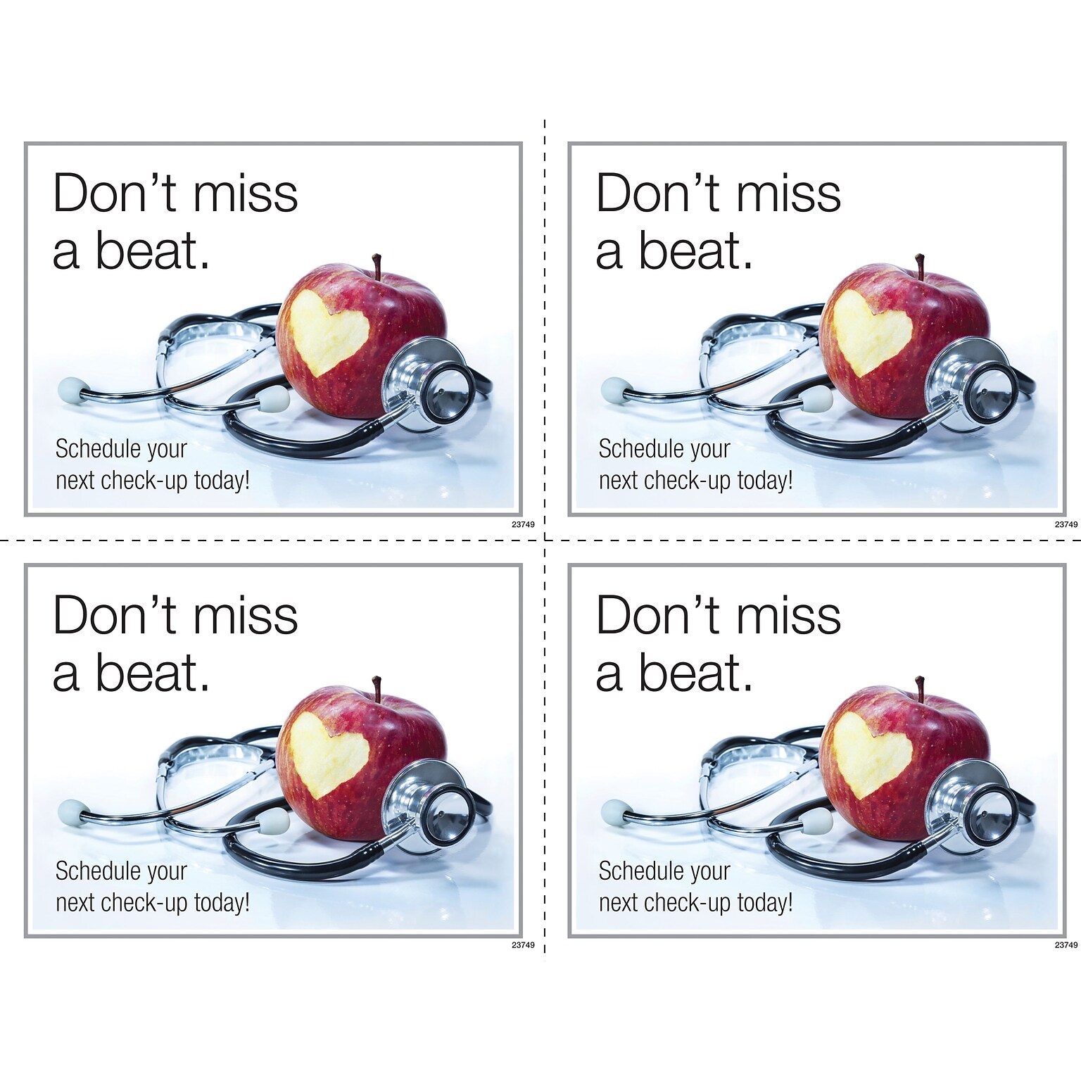 Medical Arts Press® Photo Image Postcards; for Laser Printer; Medical Flex Spending Apple w/Stethoscopes, 100/Pk