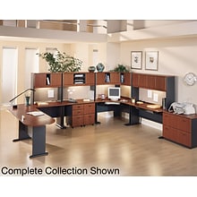 Bush Business Furniture Cubix 48W Desk with Mobile File Cabinet, Hansen Cherry/Galaxy (SRA025HCSU)