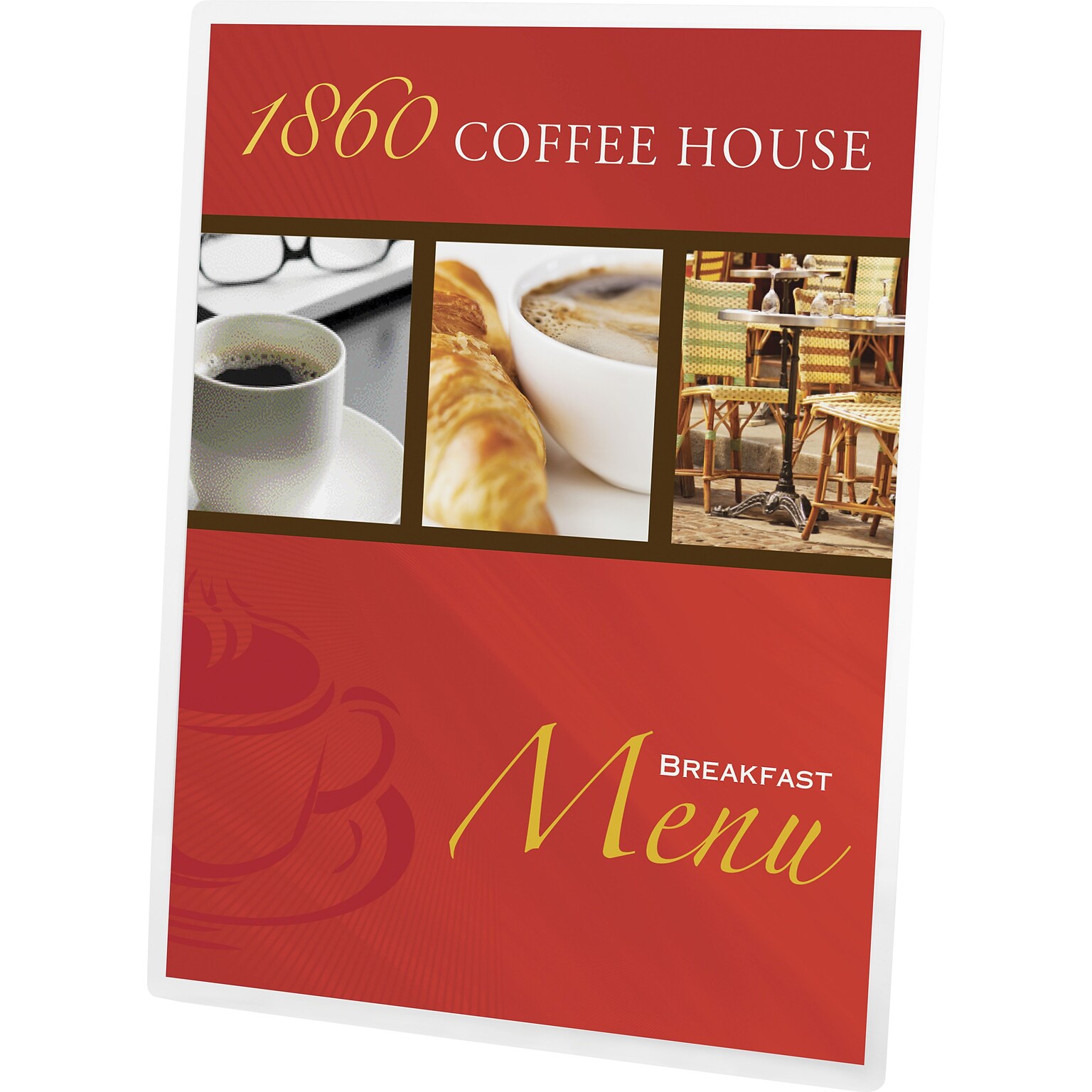 Custom Full Color Menus, 8.5 x 14, Tri Fold, White Opaque Smooth 80# with 3 mil. Lamination, 2-Sided