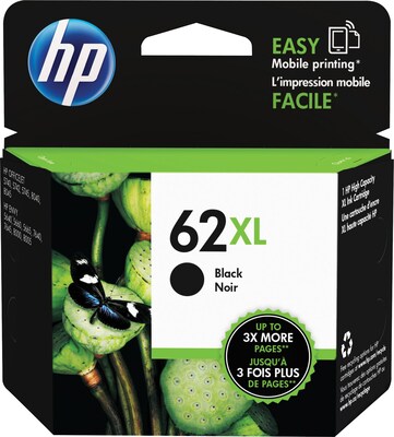 HP 62XL Black High Yield Ink Cartridge (C2P05AN#140), print up to 600 pages