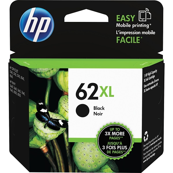 HP 62XL Black High Yield Ink Cartridge (C2P05AN#140)