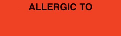 Medical Arts Press® Allergy Warning Medical Labels, Allergic To:, Fluorescent Red, 3/4x2-1/2, 300 L