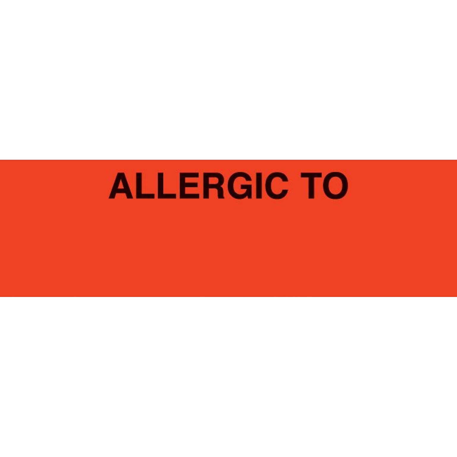 Medical Arts Press® Allergy Warning Medical Labels, Allergic To:, Fluorescent Red, 3/4x2-1/2, 300 Labels
