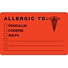 Medical Arts Press® Allergy Warning Medical Labels, Allergic To, Fluorescent Red, 2-1/2x4, 100 Labe