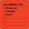 Medical Arts Press® Allergy Warning Medical Labels, Allergic To:, Fluorescent Red, 2x2, 500 Labels