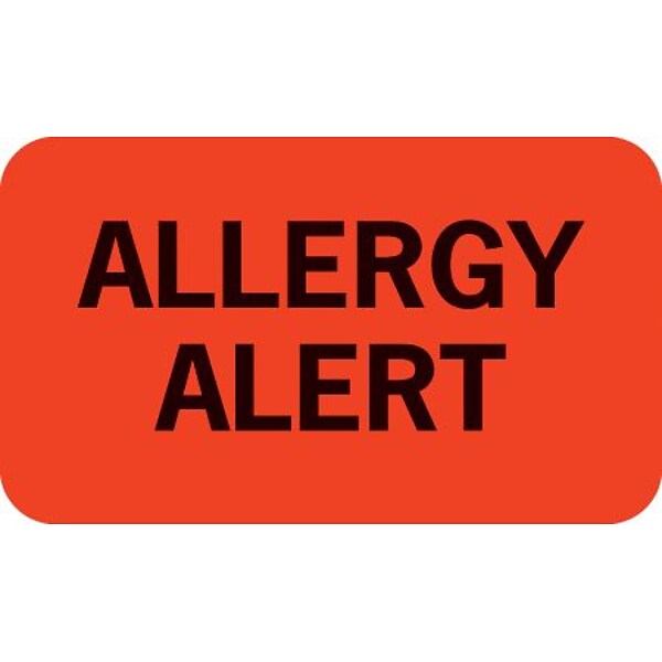 Medical Arts Press® Allergy Warning Medical Labels, Allergy Alert, Fluorescent Red, 7/8x1-1/2, 500 Labels