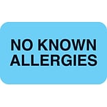 Medical Arts Press® Allergy Warning Medical Labels, No Known Allergies, Light Blue, 7/8x1-1/2, 500