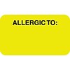 Medical Arts Press® Allergy Warning Medical Labels, Allergic To:, Fluorescent Chartreuse, 7/8x1-1/2