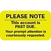 Medical Arts Press® Past Due Collection Labels, Please Note, Fluorescent Chartreuse, 7/8x1-1/2, 500