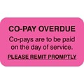 Medical Arts Press® Past Due Collection Labels, Co-Pay Overdue, Fluorescent Pink, 7/8x1-1/2, 500 Labels