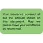 Medical Arts Press® Patient Insurance Labels, Insurance Covered/All But Amount, Fl Green, 7/8x1-1/2", 500 Labels