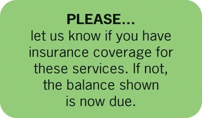 Medical Arts Press® Patient Insurance Labels, Please...Let Us, Fluorescent Green, 7/8x1-1/2, 500 Labels