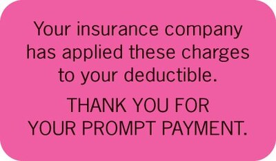 Medical Arts Press® Patient Insurance Labels, Insurance Applied, Fluorescent Pink, 7/8x1-1/2, 500 Labels