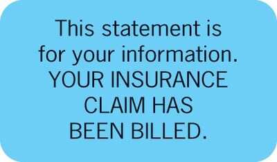 Medical Arts Press® Patient Insurance Labels, Insurance Claim Has Been Billed, Light Blue, 7/8x1-1/2