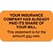 Medical Arts Press® Patient Insurance Labels, Your Insurance Co. Paid, You Owe, Fl Orange, 7/8x1-1/2