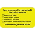 Medical Arts Press® Patient Insurance Labels, Insurance Has Not Paid Checklist, Fl Chartreuse, 7/8x1-1/2, 500 Labels