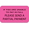 Medical Arts Press® Reminder & Thank You Collection Labels, If Unable To Pay, Fl Pink, 7/8x1-1/2, 5