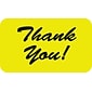 Medical Arts Press® Reminder & Thank You Collection Labels, Thank You!, Fluorescent Chartreuse, 7/8x1-1/2", 500 Labels