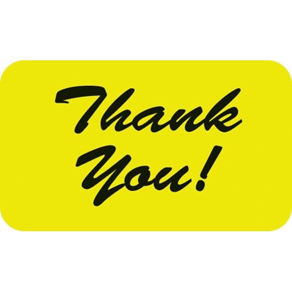 Medical Arts Press® Reminder & Thank You Collection Labels, Thank You!, Fluorescent Chartreuse, 7/8x1-1/2, 500 Labels