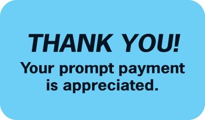 Medical Arts Press® Reminder & Thank You Collection Labels, Thank You!, Light Blue, 7/8x1-1/2, 500