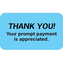 Medical Arts Press® Reminder & Thank You Collection Labels, Thank You!, Light Blue, 7/8x1-1/2, 500