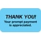 Medical Arts Press® Reminder & Thank You Collection Labels, Thank You!, Light Blue, 7/8x1-1/2, 500