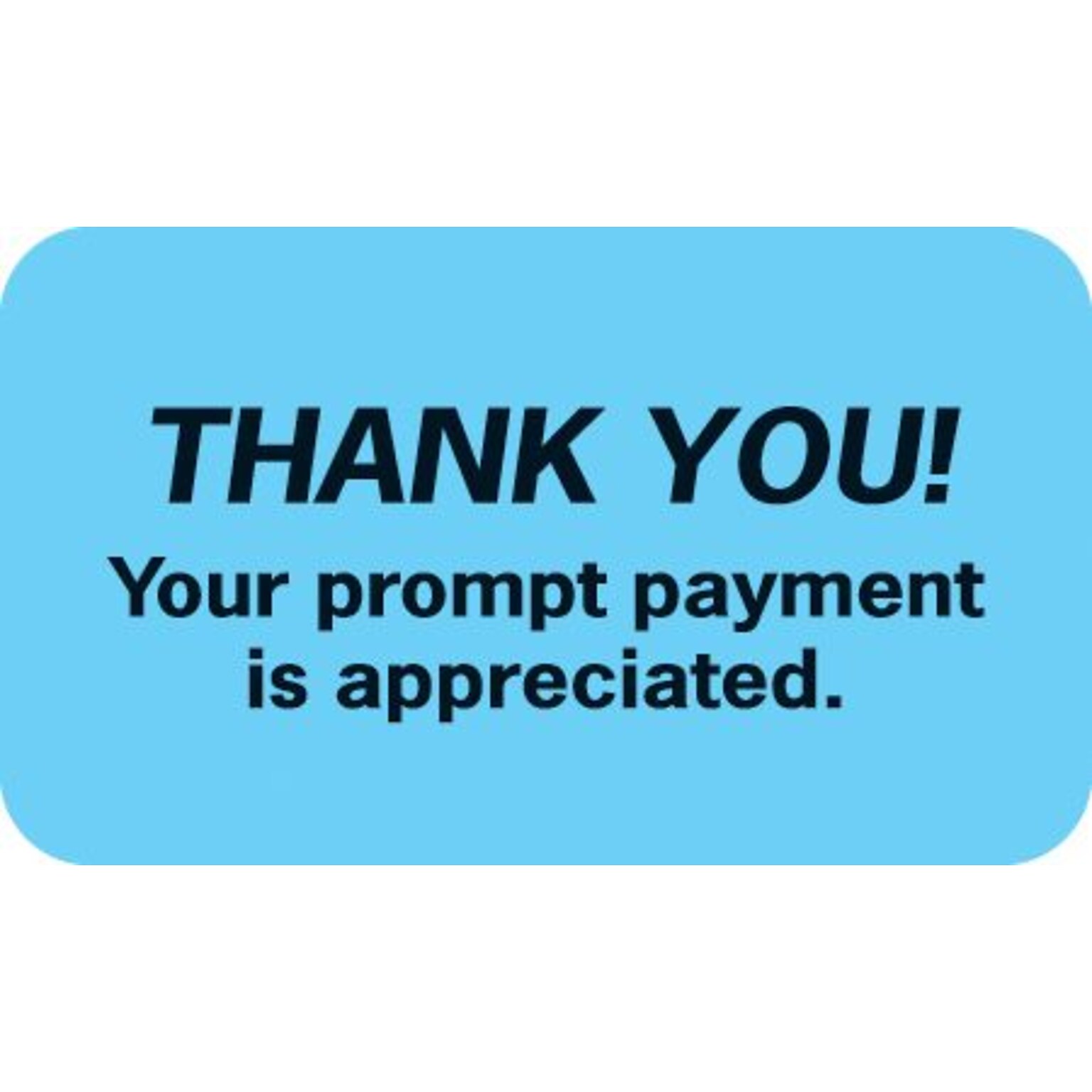 Reminder & Thank You Collection Labels, Thank You!, Light Blue, 7/8x1-1/2, 500 Labels