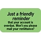 Medical Arts Press® Reminder & Thank You Collection Labels, Friendly Reminder, Fl Green, 7/8x1-1/2", 500 Labels