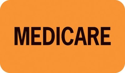 Medical Arts Press® Insurance Chart File Medical Labels, Medicare, Fluorescent Orange, 7/8x1-1/2, 5