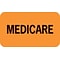 Medical Arts Press® Insurance Chart File Medical Labels, Medicare, Fluorescent Orange, 7/8x1-1/2, 5