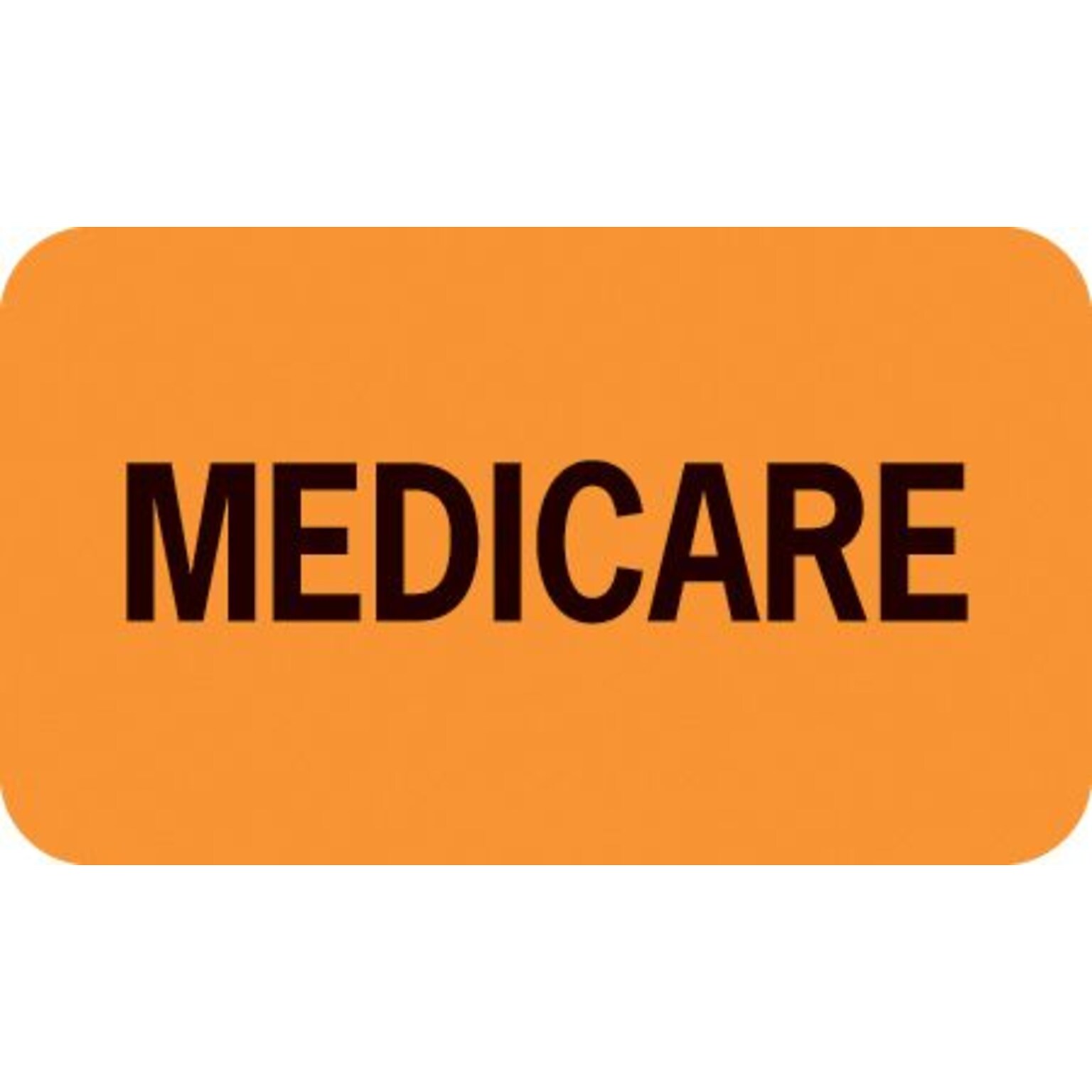 Insurance Chart File Medical Labels, Medicare, Fluorescent Orange, 7/8x1-1/2, 500