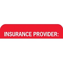 Insurance Chart File Medical Labels, Insurance Provider, Red and White, 7/8x1-1/2, 500 Labels