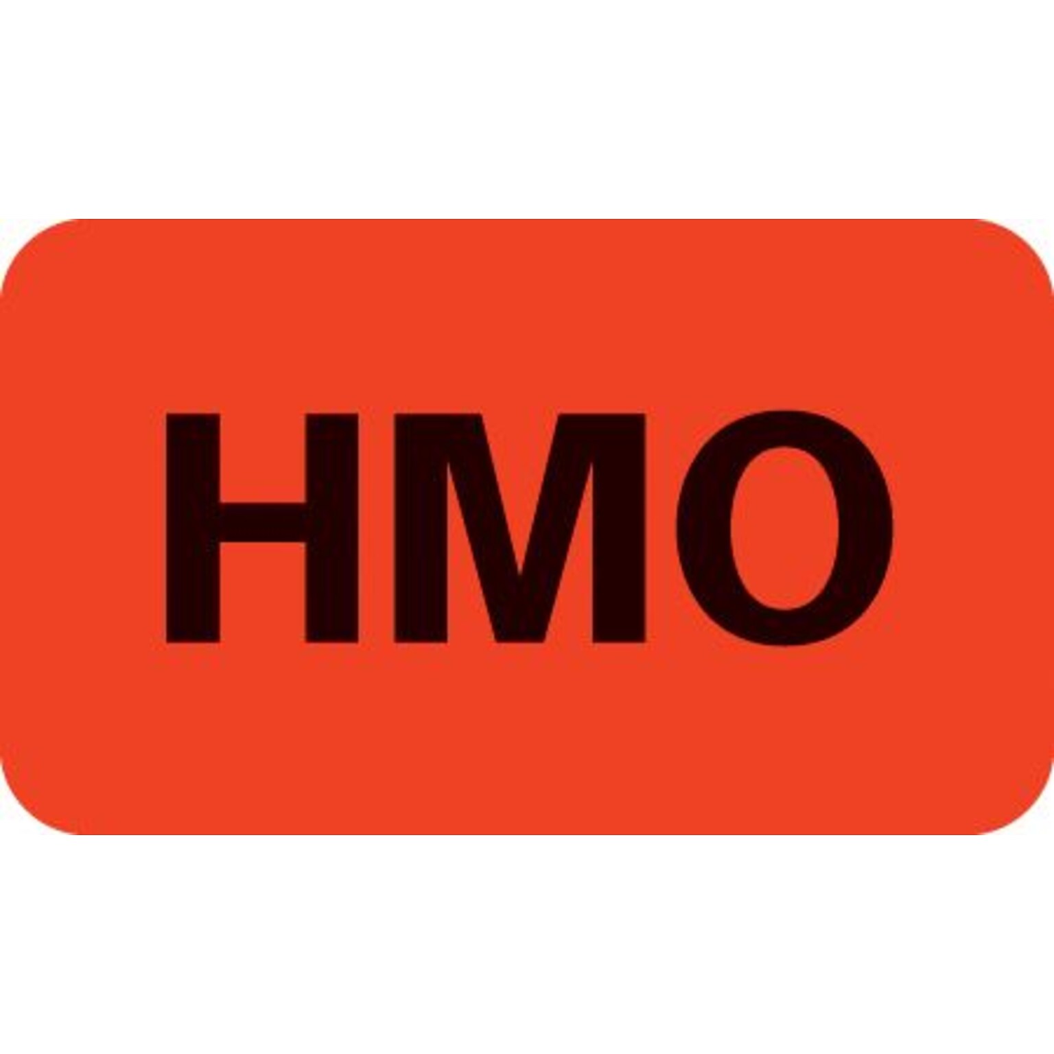 Insurance Chart File Medical Labels, HMO, Fluorescent Red, 7/8x1-1/2, 500 Labels