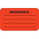 Medical Arts Press® Insurance Chart File Medical Labels, Insurance/Lines, Fluorescent Red, 7/8x1-1/2