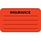 Medical Arts Press® Insurance Chart File Medical Labels, Insurance/Lines, Fluorescent Red, 7/8x1-1/2