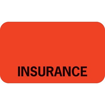Medical Arts Press® Insurance Chart File Medical Labels, Insurance, Fluorescent Red, 7/8x1-1/2, 500 Labels