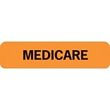 Insurance Chart File Medical Labels, Medicare, Fluorescent Orange, 5/16x1-1/4, 500 Labels