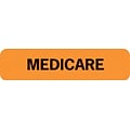 Insurance Chart File Medical Labels, Medicare, Fluorescent Orange, 5/16x1-1/4, 500 Labels