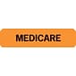 Insurance Chart File Medical Labels, Medicare, Fluorescent Orange, 5/16x1-1/4", 500 Labels