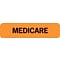 Insurance Chart File Medical Labels, Medicare, Fluorescent Orange, 5/16x1-1/4, 500 Labels