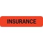 Insurance Chart File Medical Labels, Insurance, Fluorescent Red, 5/16x1-1/4", 500 Labels