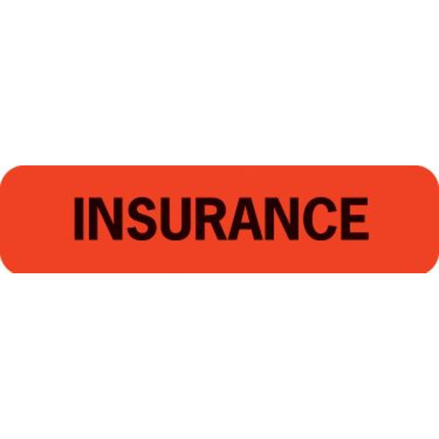 Insurance Chart File Medical Labels, Insurance, Fluorescent Red, 5/16x1-1/4, 500 Labels