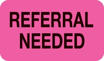 Medical Arts Press® Insurance Chart File Medical Labels, Referral Needed, Fluorescent Pink, 7/8x1-1/2, 500 Labels