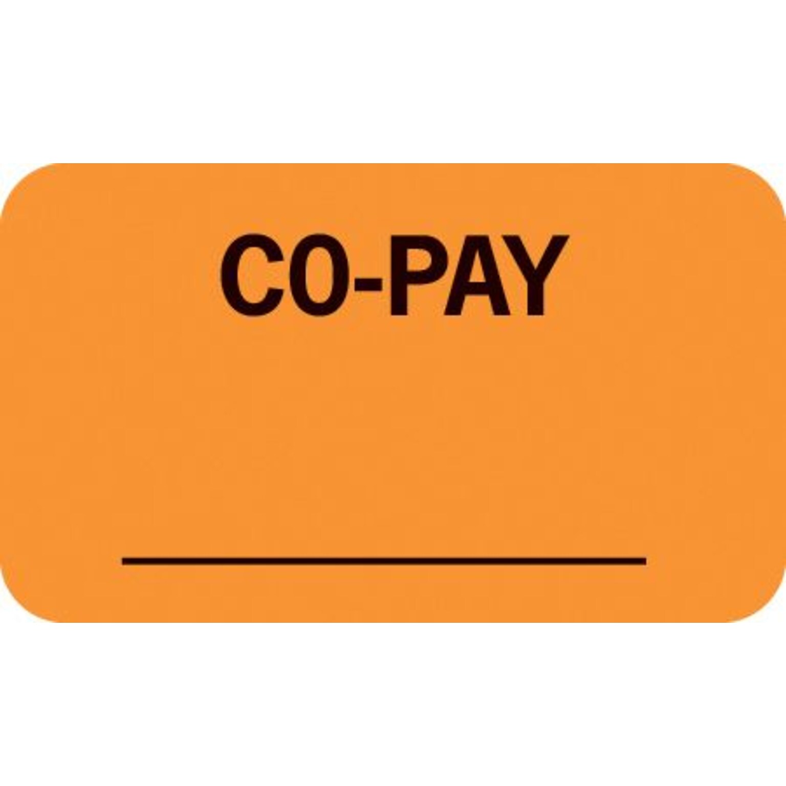 Medical Arts Press® Insurance Chart File Medical Labels, Co-Pay, Fluorescent Orange, 7/8x1-1/2, 500 Labels