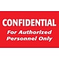 Medical Arts Press® Patient Record Labels, Confidential/Authorized Personnel, Red, 2-1/2x4", 100 Labels